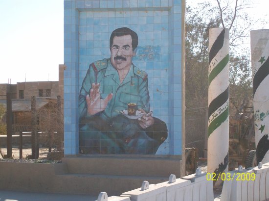Mural of Saddam Hussein in Tikrit at COB Speicher